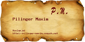 Pilinger Maxim névjegykártya